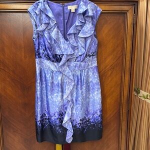 Elegant Purple Ruffle Dress